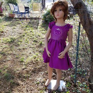 Hello Kitty Size 4 Purple Satin Formal Dress